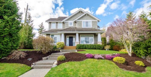 Luxurious House with Elaborate Front Yard Landscaping